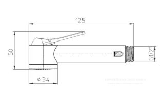 Лейка гигиеническая Bossini Apice B00920.073 чёрный матовый